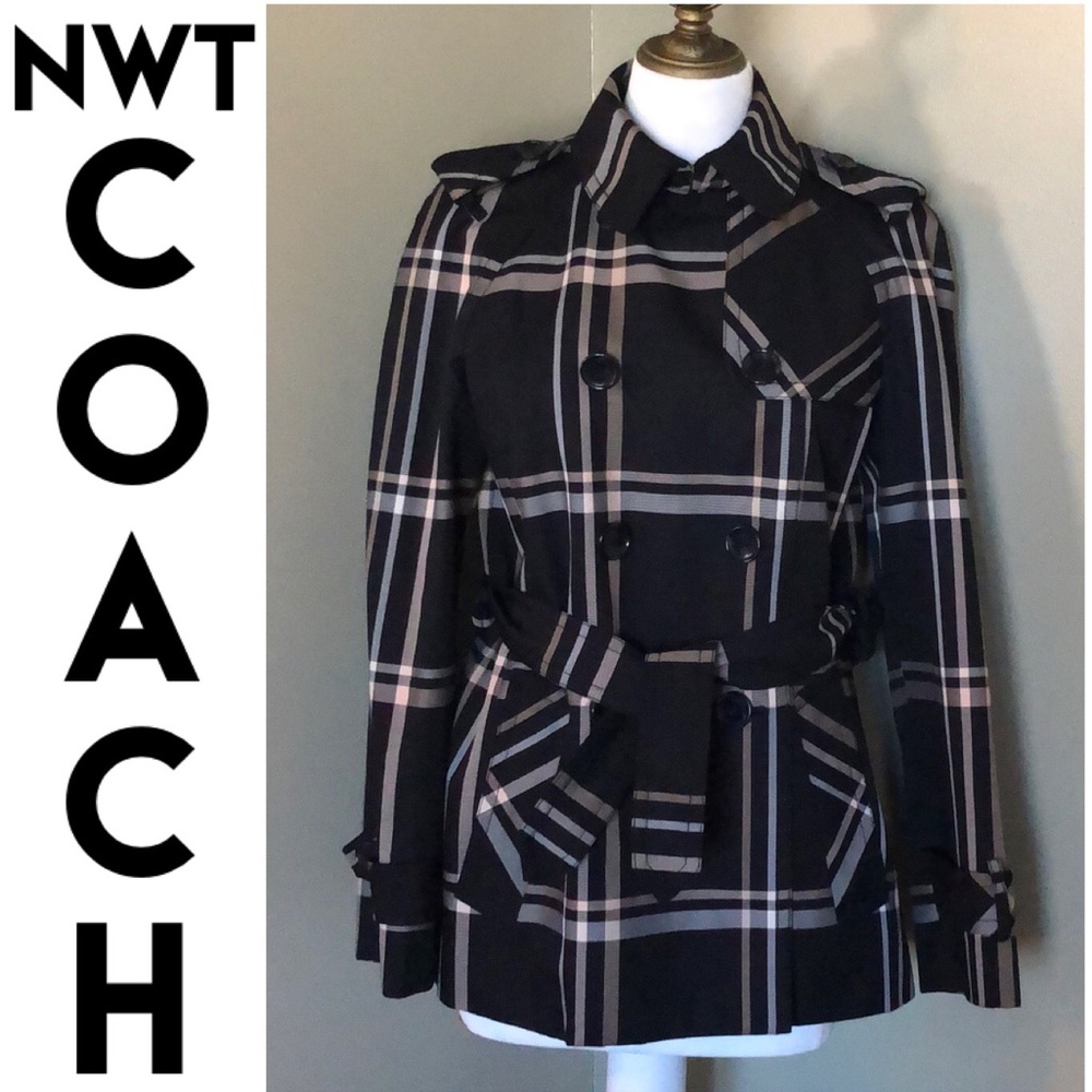 NWT-Coach Double Breasted PeaCoat-Lightweight-S - Picture 1 of 16